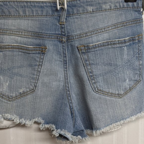 Aeropostale Shorts Women Size 0 High Waisted Shorty Denim Distressed Ripped Sz 0 - Picture 5 of 7